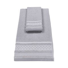 Vingi set asciugamani viso + ospite cotone Rubino grigio