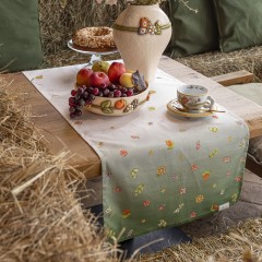 Runner in cotone 100% con motivo floreale Thun Country