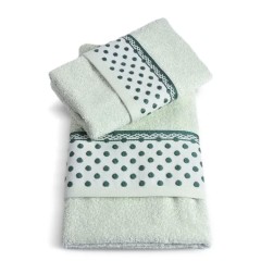 Vingi set asciugamani viso + ospite Sabrina cotone pois