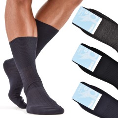 Calze corte uomo 50%lana sanitarie prisco coste larghe 3 paia