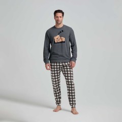 Pigiama uomo caldo cotone orsetto Pompea Scozia