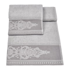 Vingi set asciugamani viso + ospite cotone Sveva grigio