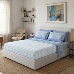 Completo letto a righe cotone Zambaiti Switch stripes