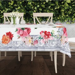 Tovaglia Vingi Tiffany cod.23 fantasia rose cotone