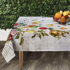 Tovaglia Vingi Tiffany cod.A06 in cotone con frutta e scritte