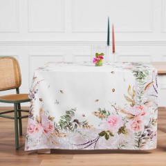 Tovaglia in cotone motivo con rose ed eucalipto Vingi Tiffany dis. 24