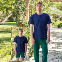 Pigiama uomo tris cotone pantalone lungo + pantaloncino Irge TU49