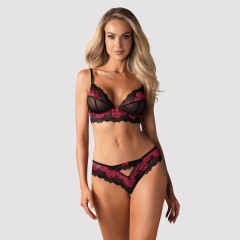 Sexy coordinato reggiseno + brasiliana Obsessive tulia set nero