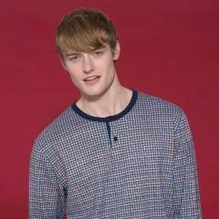 Pigiama Uomo 100% caldo cotone fantasia pied de poule Ragno U842NU