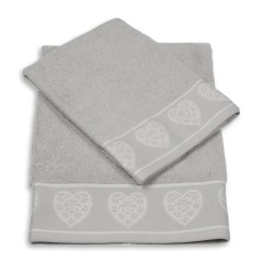 Vingi set asciugamani viso + ospite cotone Valentina perla