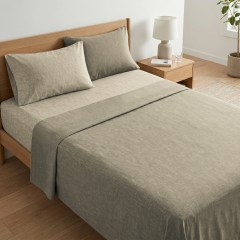 Completo letto 100% cotone made in Italy Zambaiti minimal