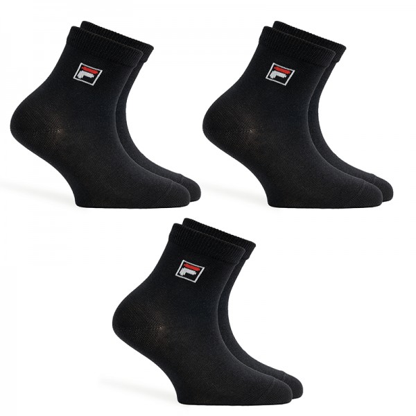 Calze corte bambino Fila F1042 nere cotone paia