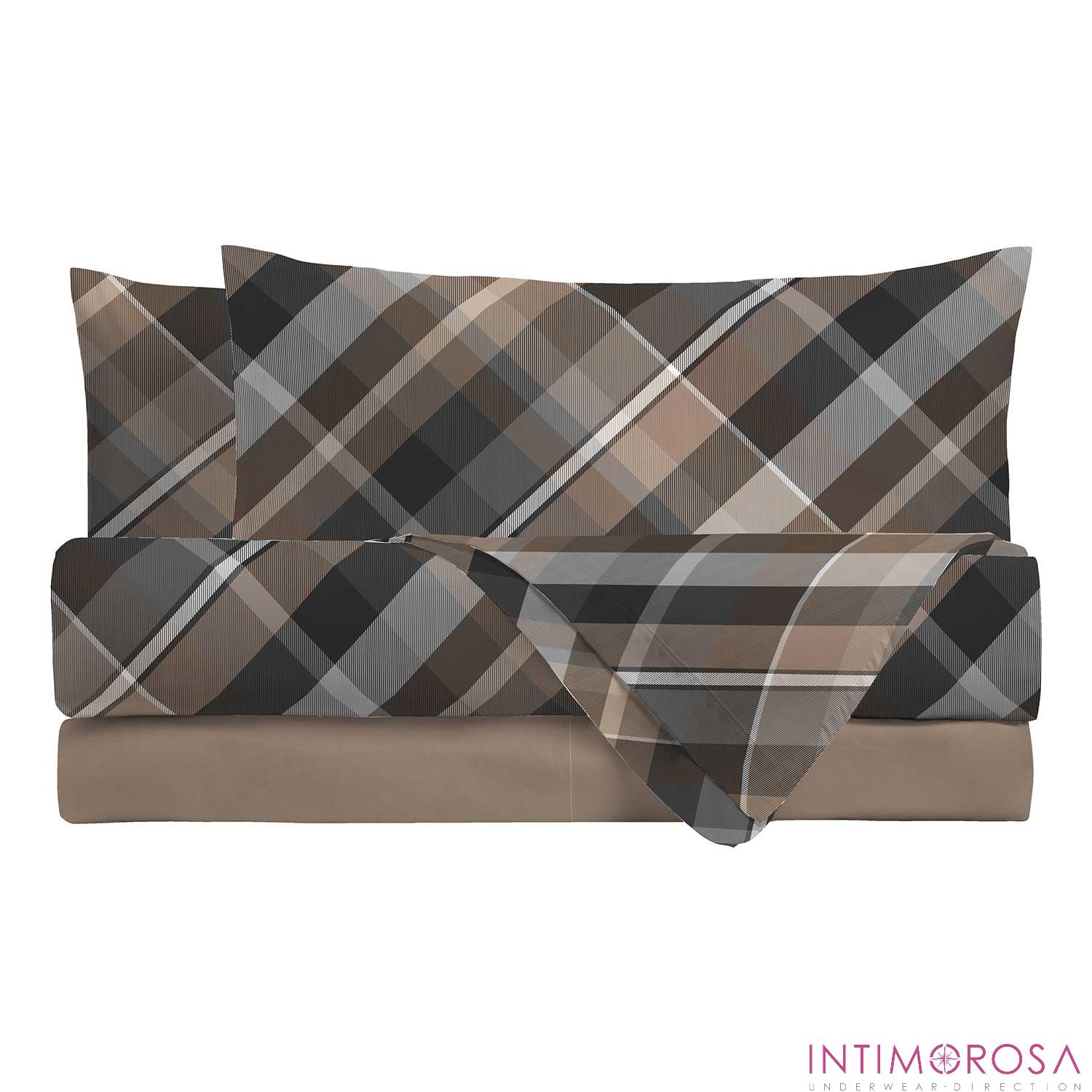By Maestro Brent Cotton Check Print Bedding Set