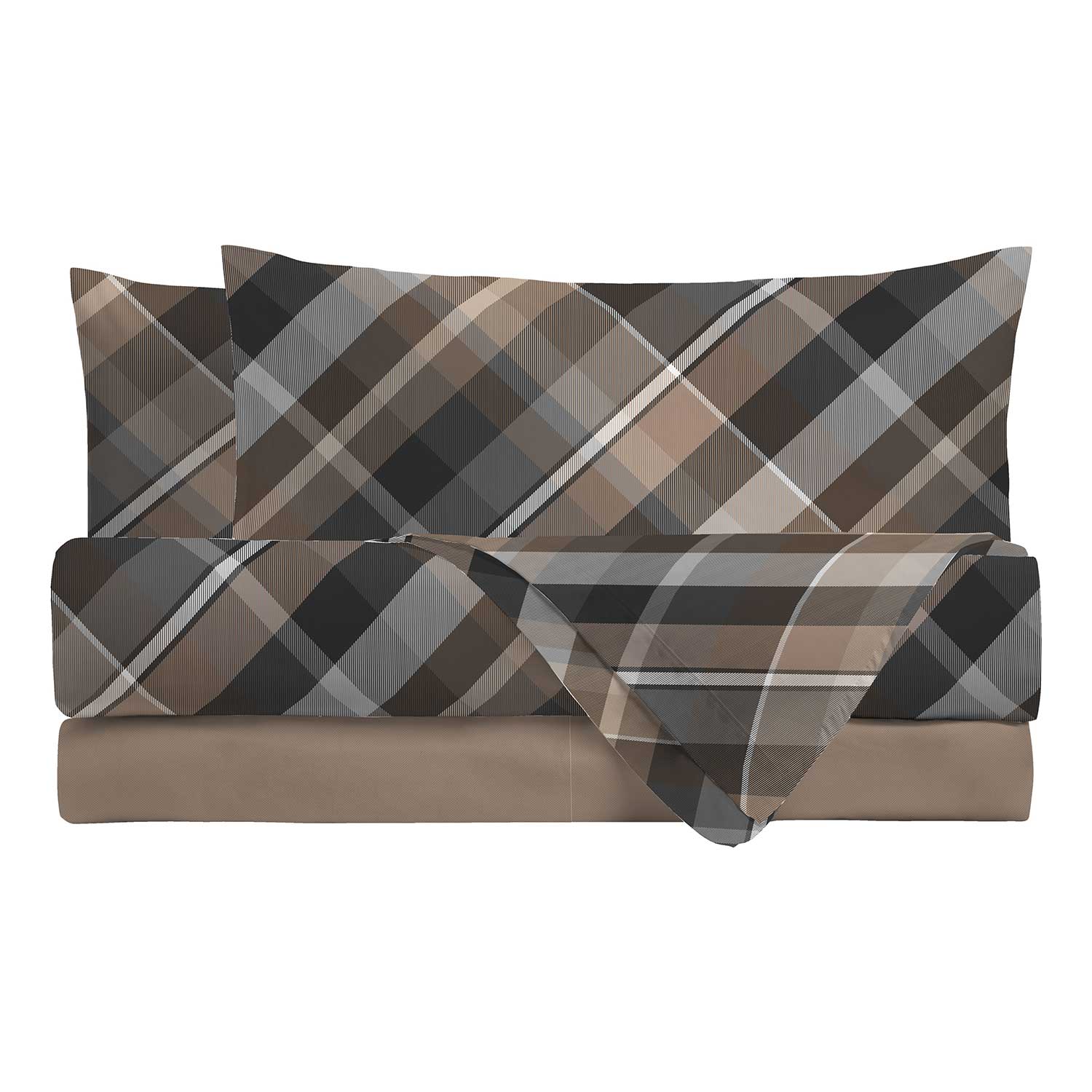 By Maestro Brent Cotton Check Print Bedding Set