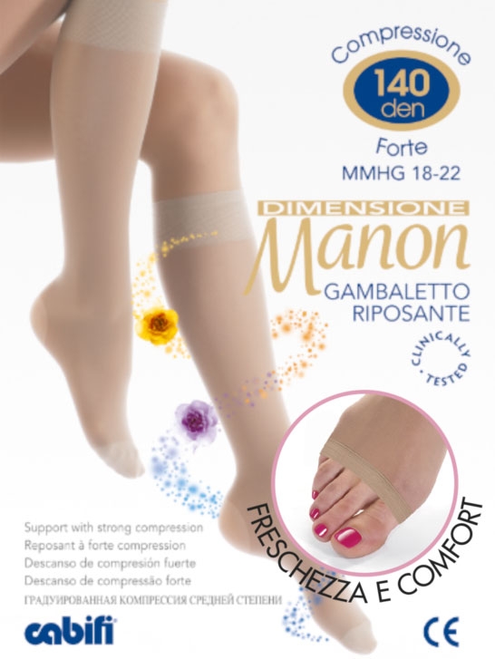 Cabifi Manon 140 Den Open Toe Graduated Compression Knee Highs