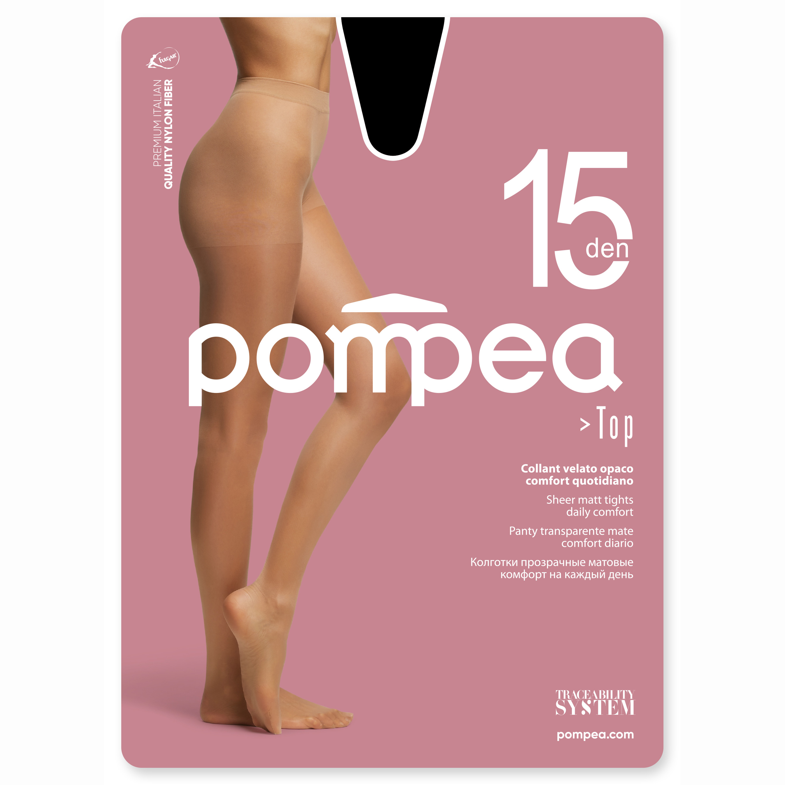Collant velato Pompea Top 15 den opaco 12 paia